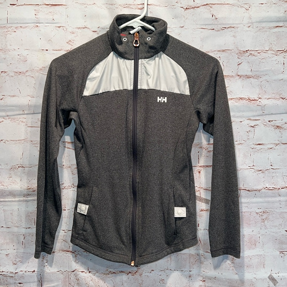 Helly Hansen Jacket Women XS Gray Full Zip Track Jacket Training Activewear Vali